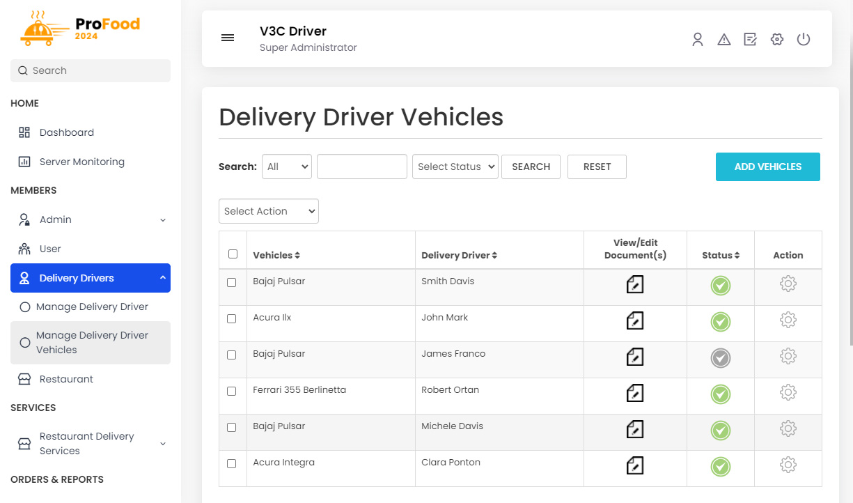 delivery driver vehicles