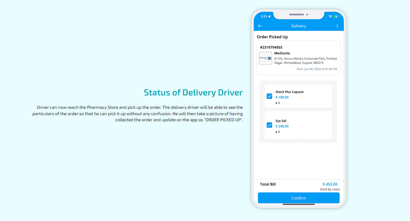 status of delivery