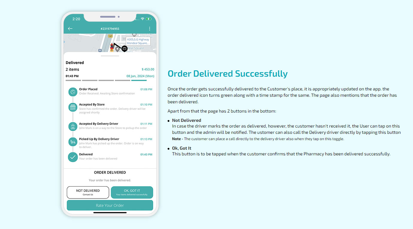 order delivered successfully