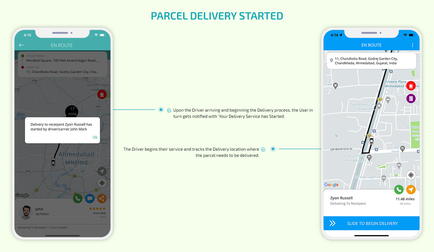 parcel delivery started