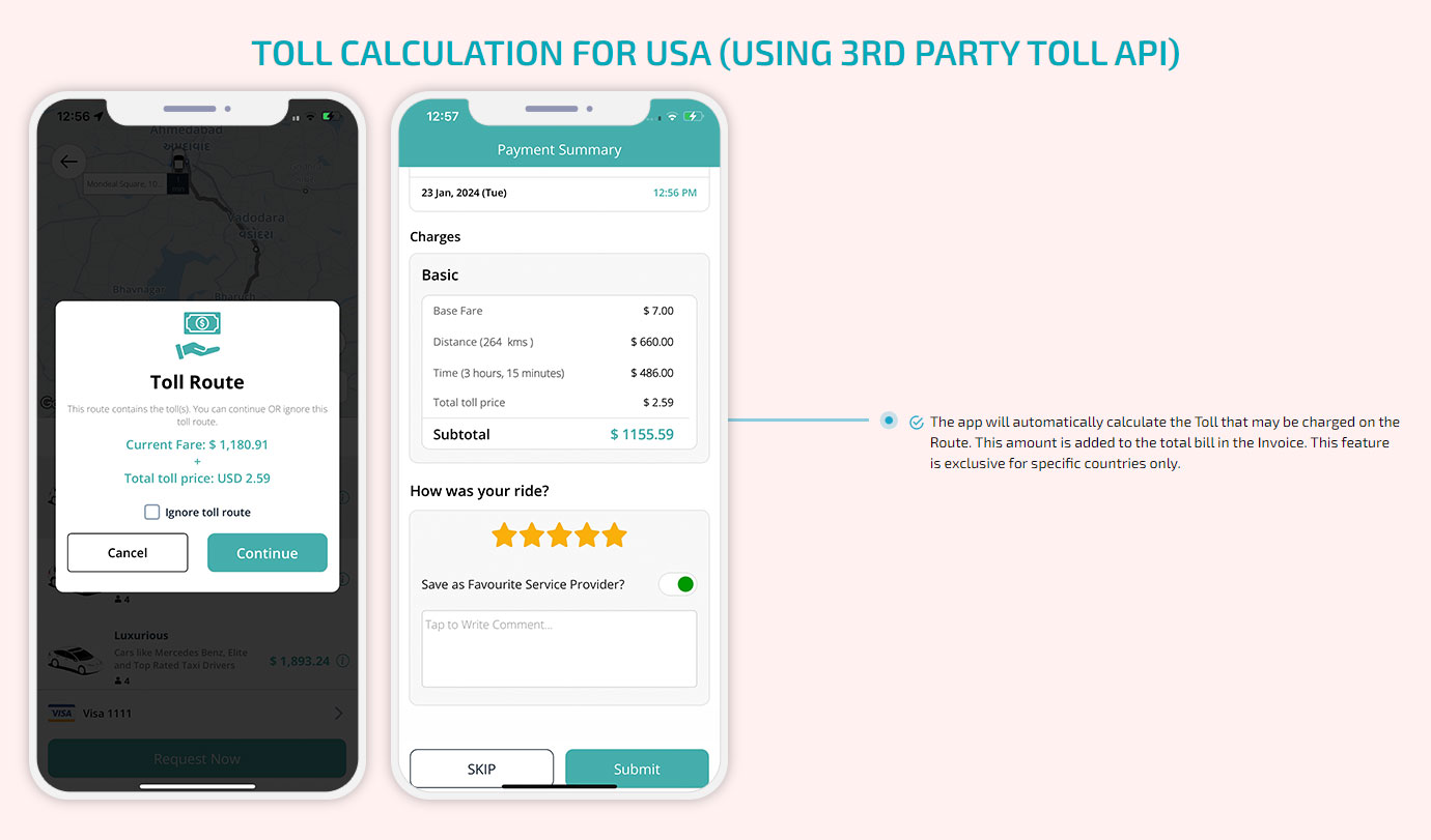 toll calculation for usa