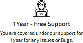 1 Year - Free Support