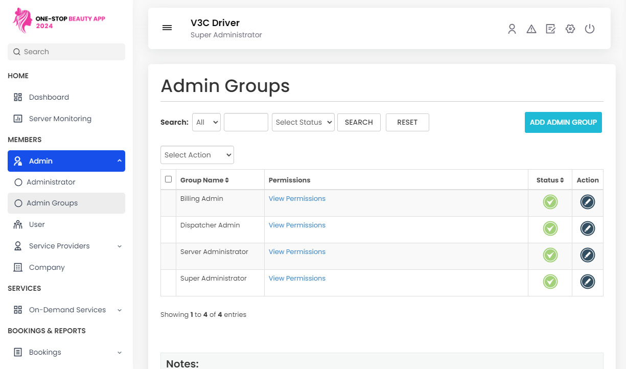 Manage Admin Groups