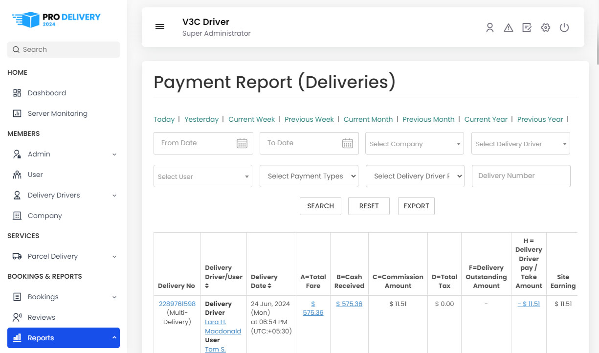 Payment Report