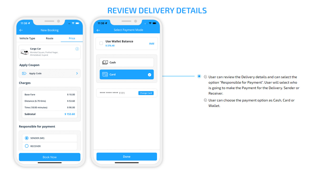 review delivery details