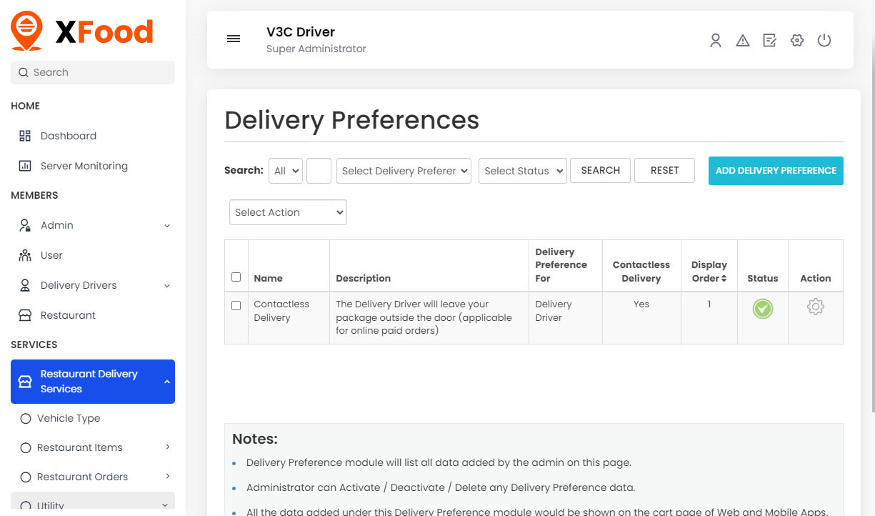 Delivery Preferences